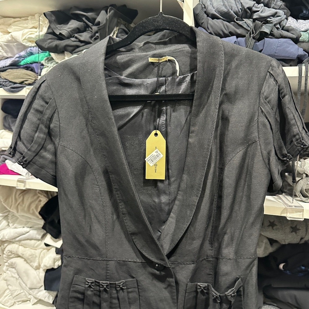 Max Studio Black Short Sleeve Blazer-Style Jacket